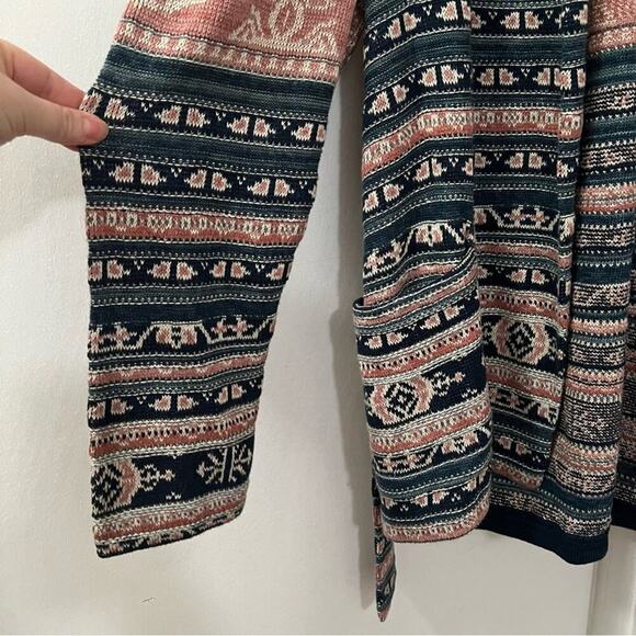 Lauren Ralph Lauren Aztec Southwest Print Style Belted Cardigan - Picture 7 of 16